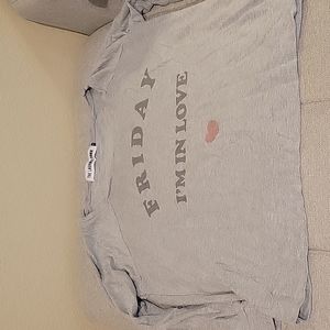 Gray sweatshirt. Friday I'm in Love. Size M. Loose fit. Laundry  Room